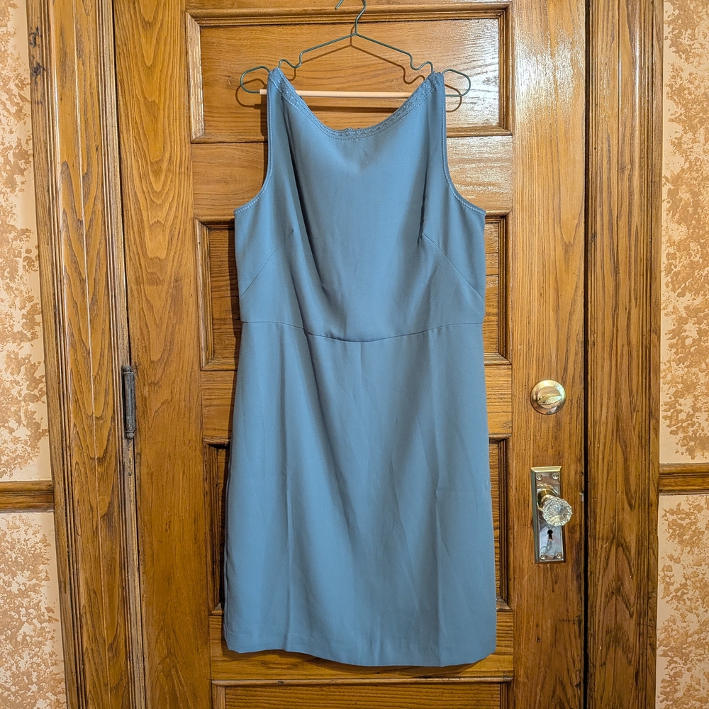 Ann Taylor Blue Gray Midi Dress